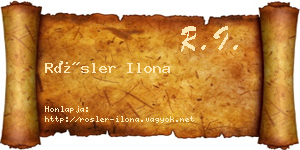 Rösler Ilona névjegykártya